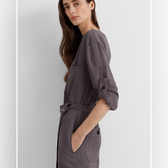 Club Monaco Gray Utility Belted Jumpsuit - Picture 4 of 9